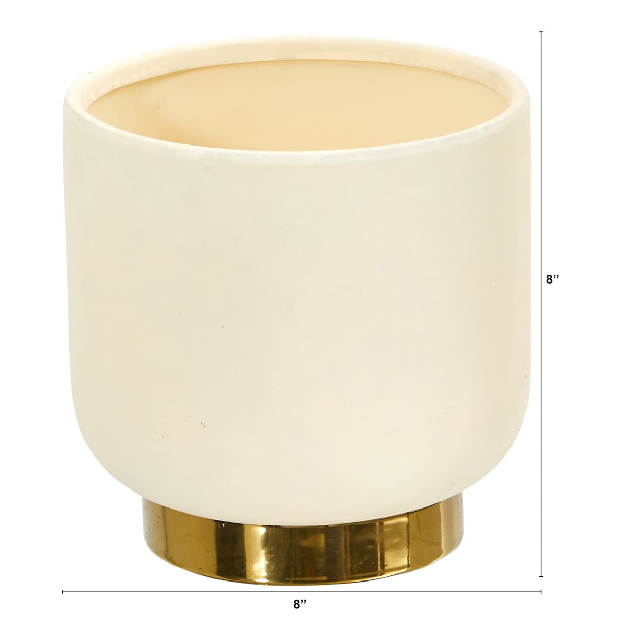 8" Elegance Ceramic Planter with Gold Accents - 8