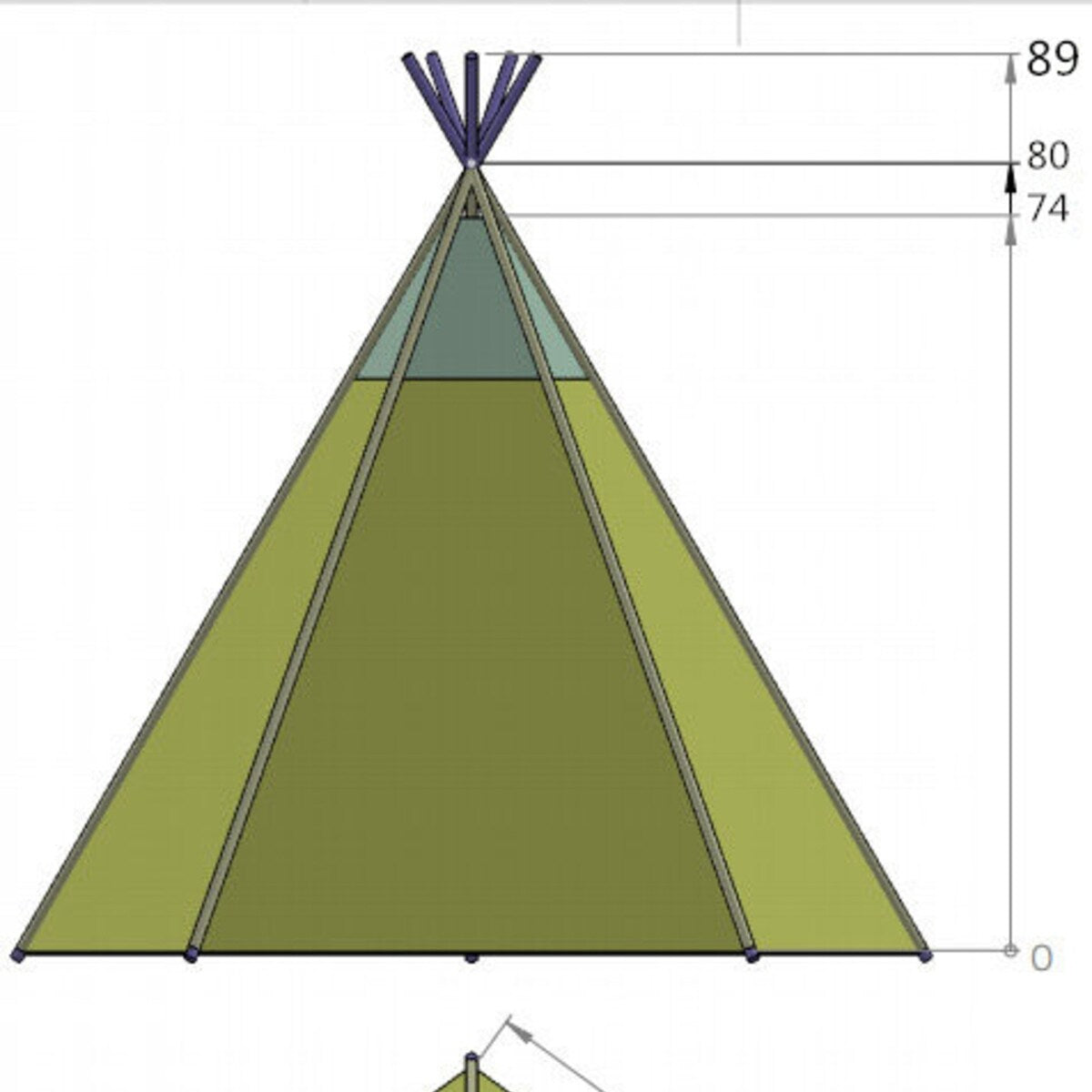 8' Extra Large Teepee Play Tent - indian tribe color mix