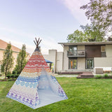 8' Extra Large Teepee Play Tent - indian tribe color mix