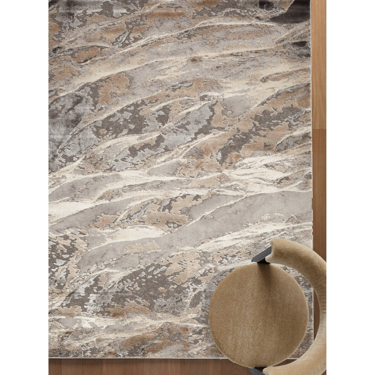 8' x 10' Modern Beige Grey Tidal Rug - Big