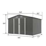 8' x 10' Outdoor Metal Storage Shed