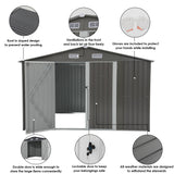 8' x 10' Outdoor Metal Storage Shed