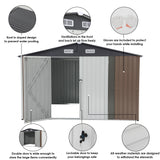 8' x 10' Outdoor Metal Storage Shed