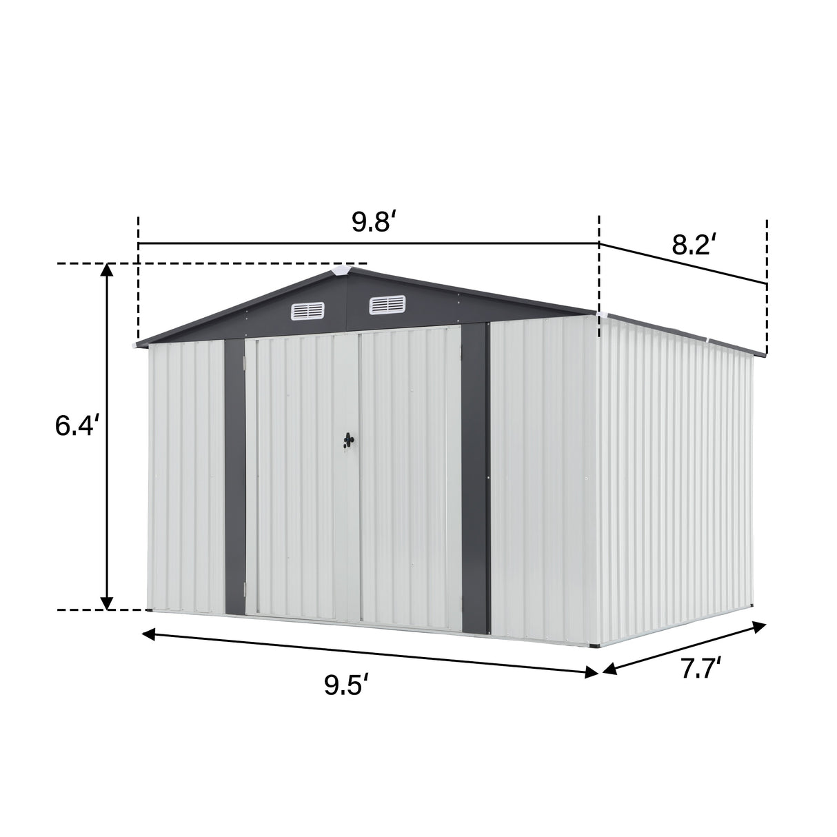 8' x 10' Outdoor Metal Storage Shed