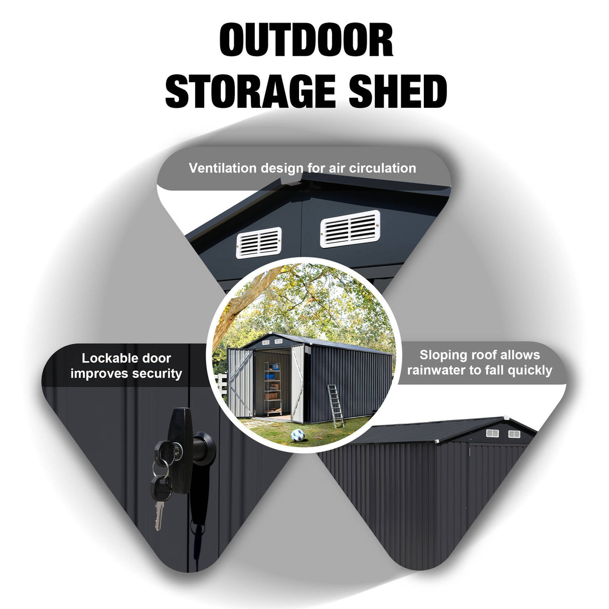 8' x 12' Outdoor Metal Storage Shed