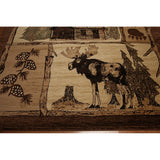 8'x11' Brown, Gray, Black, Multi Color Machine Made Polypropylene Indonesian Modern Oriental Rug - 8' x 11' - 8' x 11'
