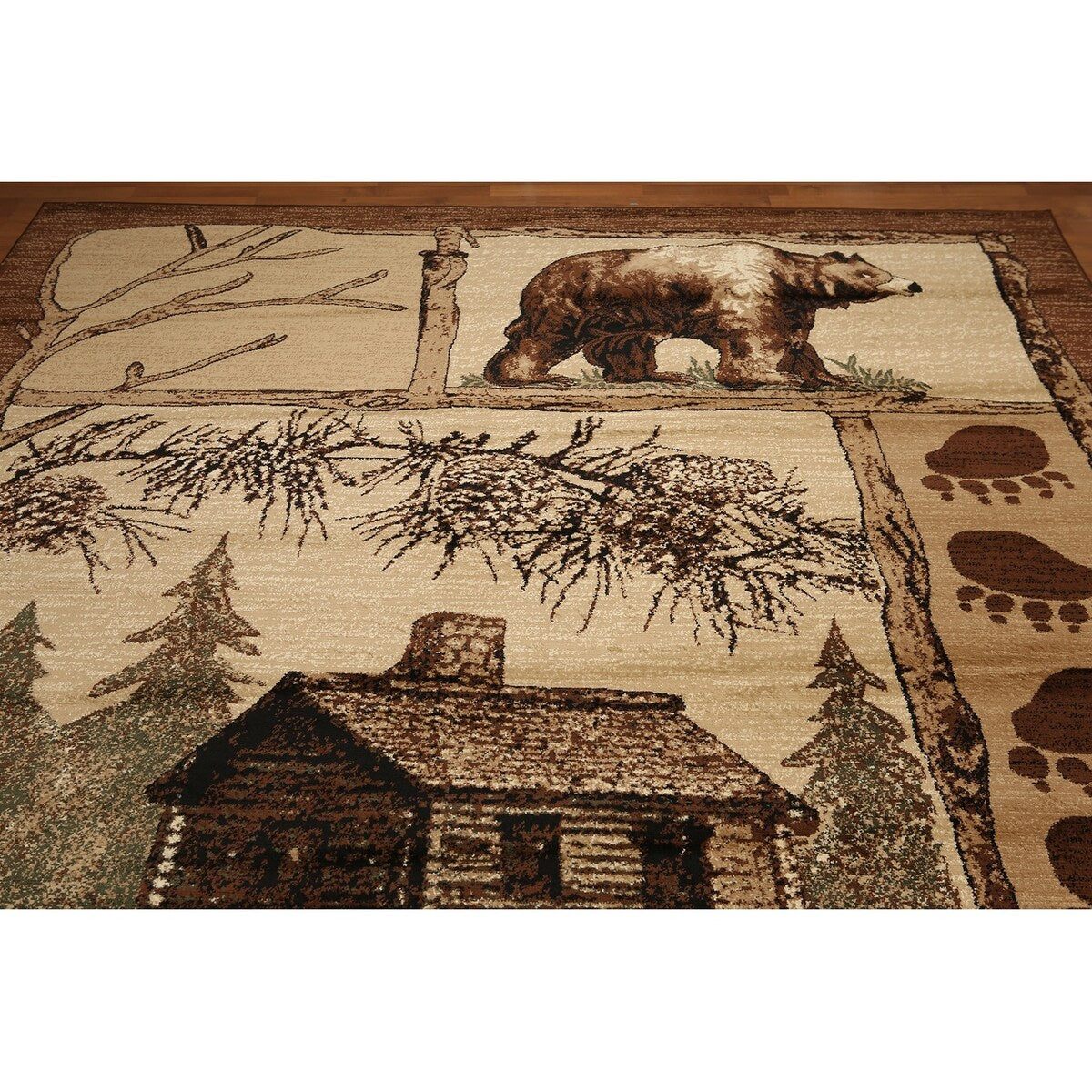 8'x11' Brown, Gray, Black, Multi Color Machine Made Polypropylene Indonesian Modern Oriental Rug - 8' x 11' - 8' x 11'