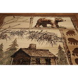 8'x11' Brown, Gray, Black, Multi Color Machine Made Polypropylene Indonesian Modern Oriental Rug - 8' x 11' - 8' x 11'