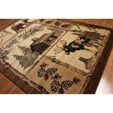 8'x11' Brown, Gray, Black, Multi Color Machine Made Polypropylene Indonesian Modern Oriental Rug - 8' x 11' - 8' x 11'