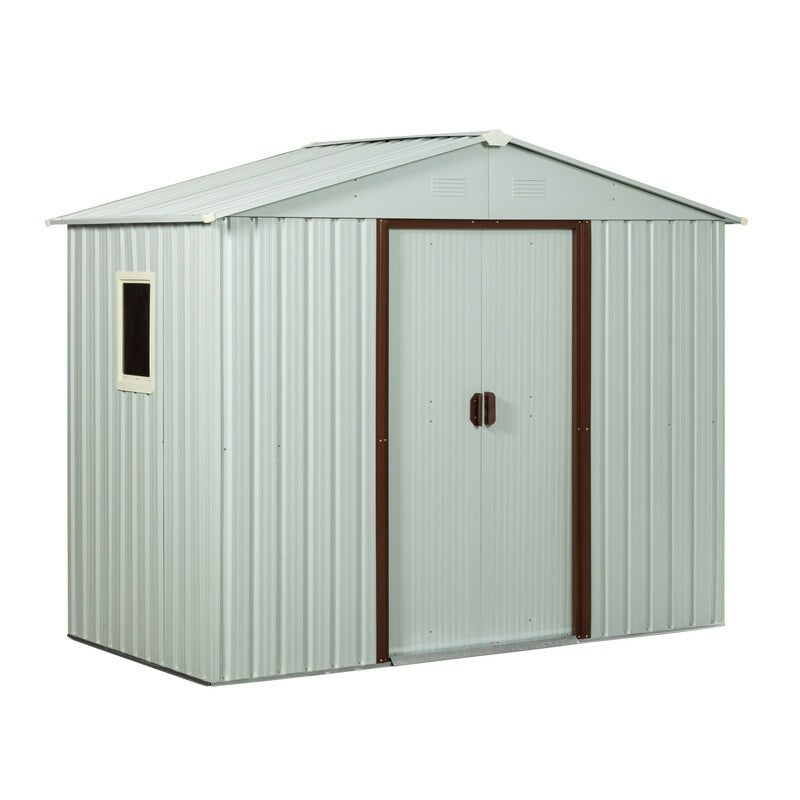 8ft x 4ft Outdoor Metal Storage Shed With Window