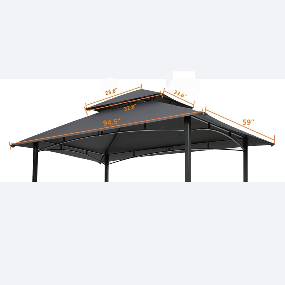 8x 5Ft Grill Gazebo Replacement Canopy Tiered BBQ Tent Roof Top Cover
