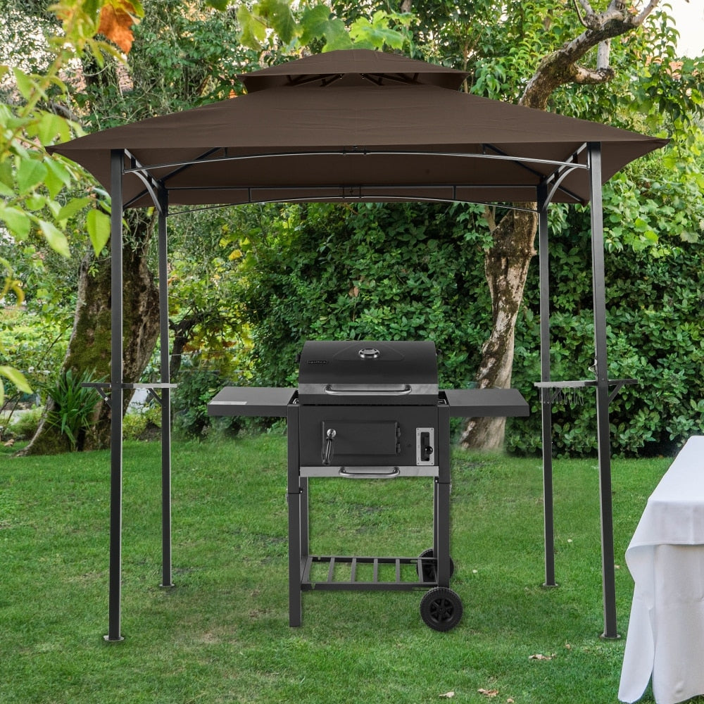 8x 5Ft Grill Gazebo Replacement Canopy Tiered BBQ Tent Roof Top Cover