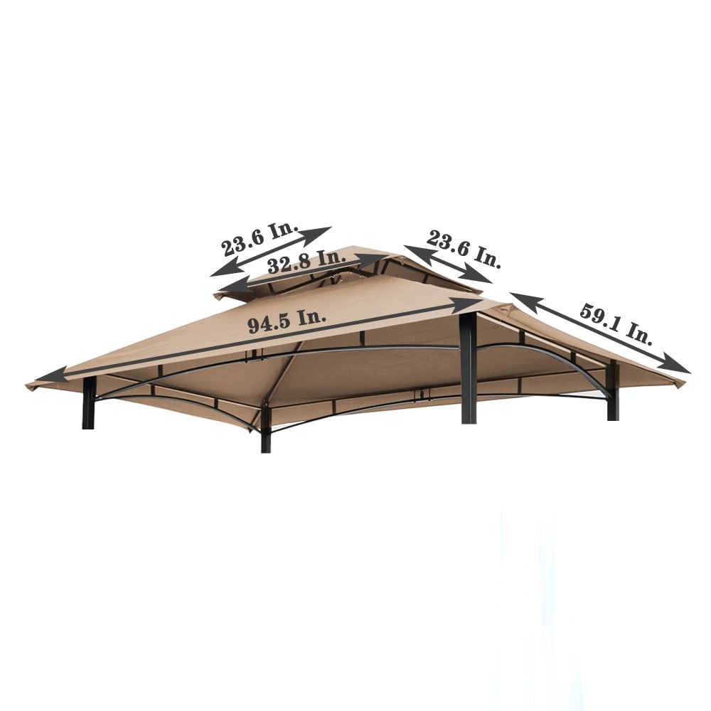 8x 5Ft Grill Gazebo Replacement Canopy Tiered BBQ Tent Roof Top Cover