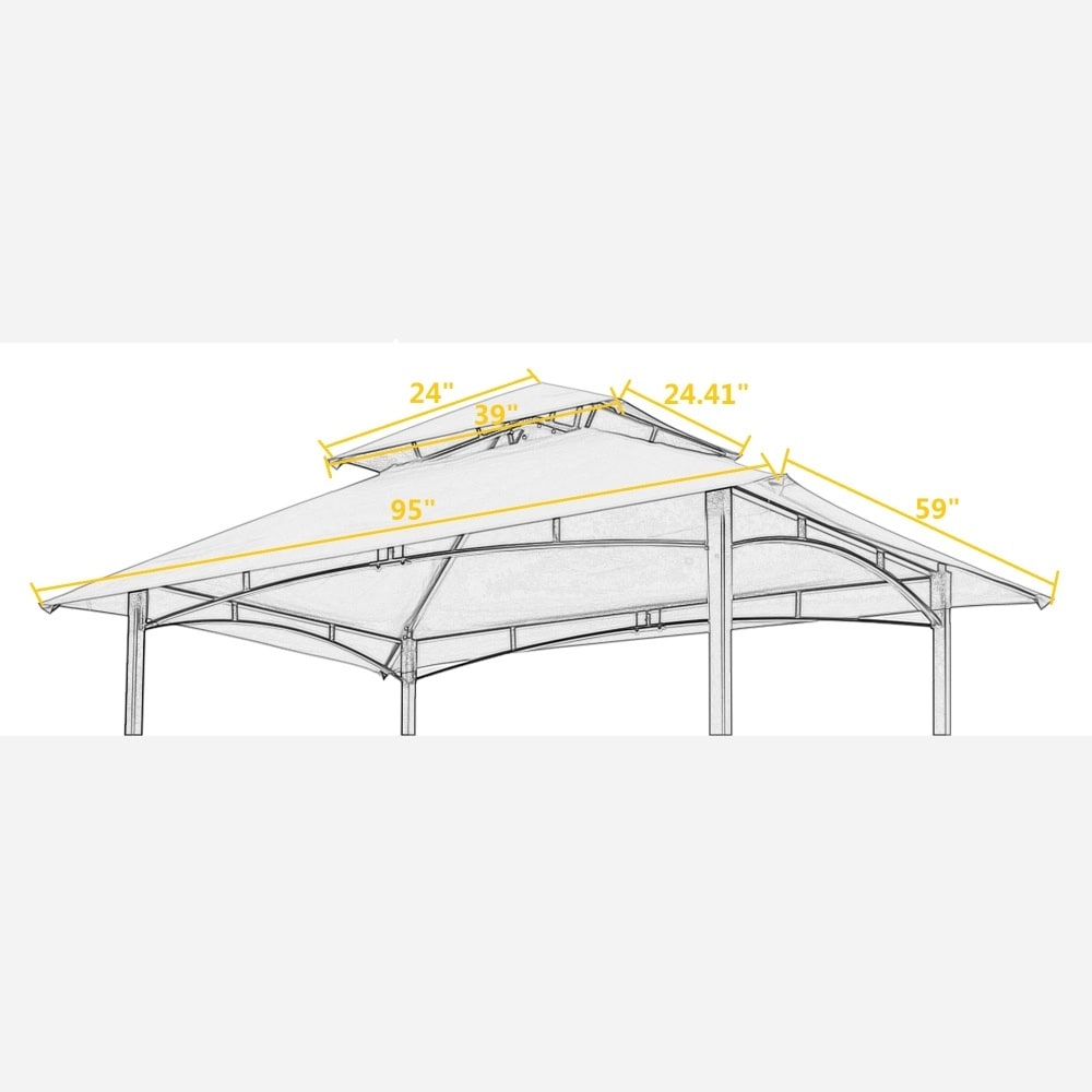 8x 5Ft Grill Gazebo Replacement Canopy Tiered BBQ Tent Roof Top Cover