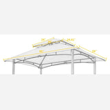 8x 5Ft Grill Gazebo Replacement Canopy Tiered BBQ Tent Roof Top Cover