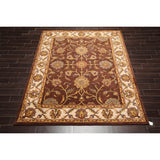 8x10 Hand Tufted Hand Made 100% Wool Kashan Traditional Oriental Area Rug Brown, Ivory Color - 7' 9'' x 9' 9''