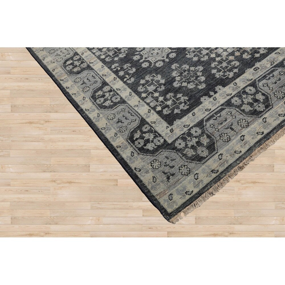 8x10 Oushak Slate Wool Oriental Rug Traditionally Hand Knotted - 8' x 10'