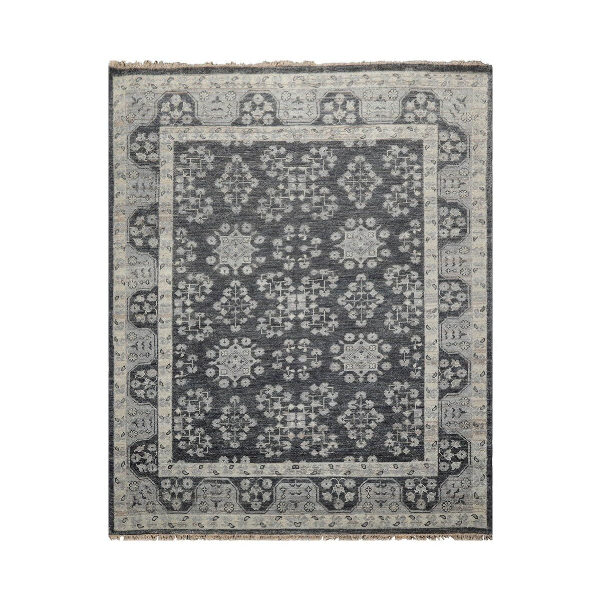 8x10 Oushak Slate Wool Oriental Rug Traditionally Hand Knotted - 8' x 10'