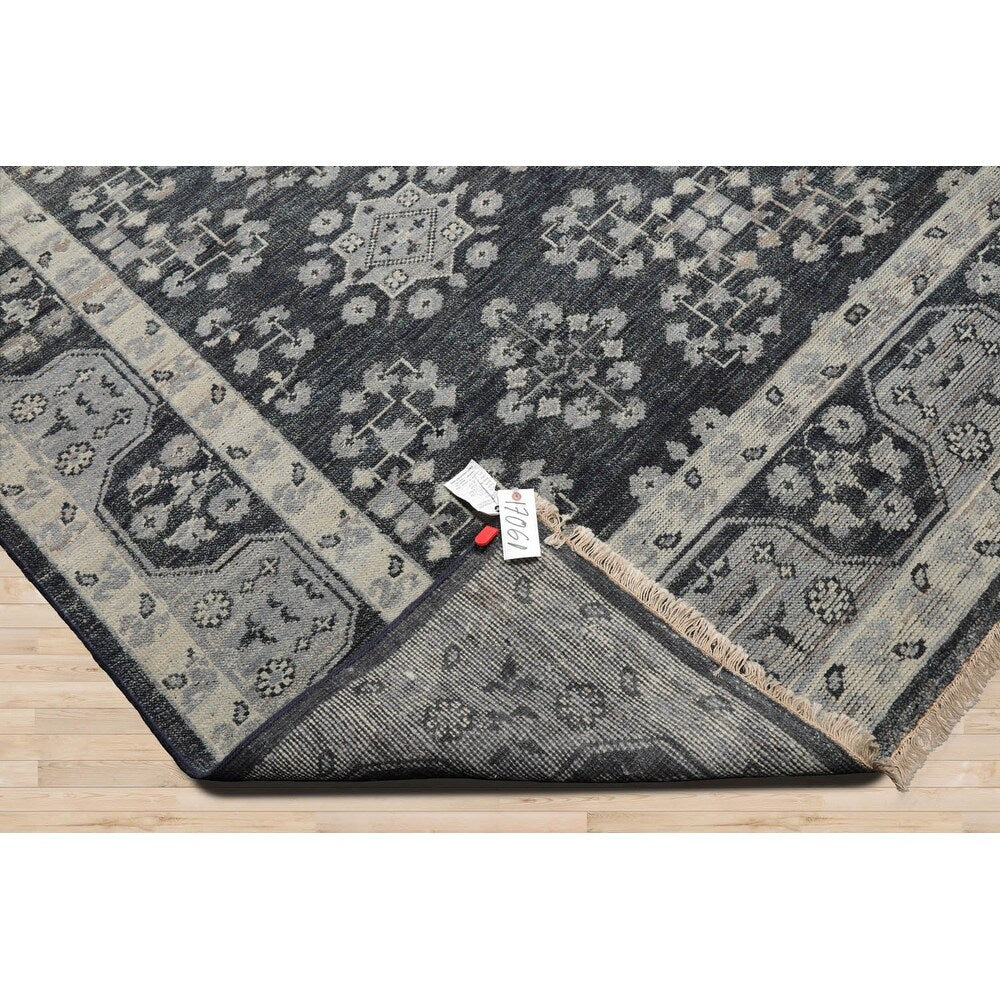8x10 Oushak Slate Wool Oriental Rug Traditionally Hand Knotted - 8' x 10'