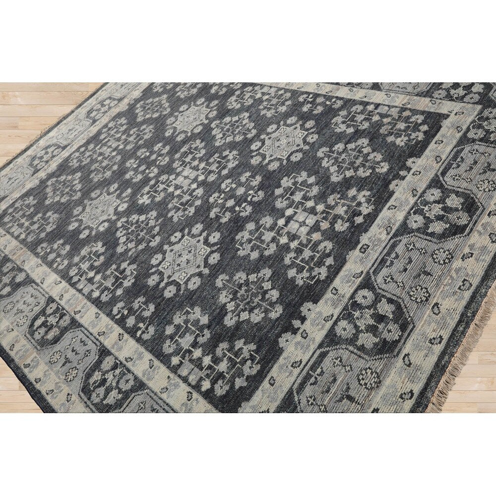 8x10 Oushak Slate Wool Oriental Rug Traditionally Hand Knotted - 8' x 10'