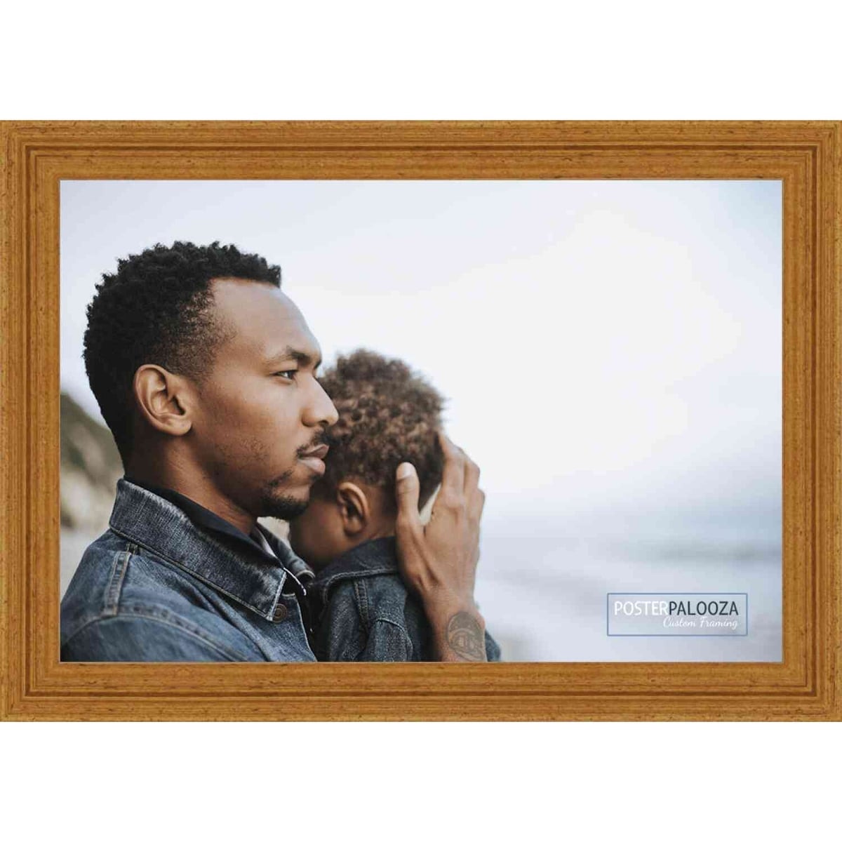 8x10 Traditional Antique Gold Complete Wood Picture Frame with UV Acrylic, Foam Board Backing, & Hardware