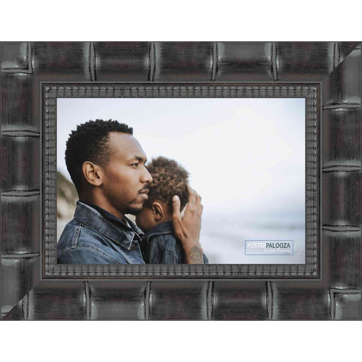 8x12 Bamboo Black Complete Wood Picture Frame with UV Acrylic, Foam Board Backing, & Hardware