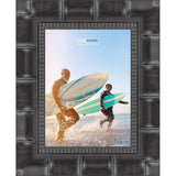 8x12 Bamboo Black Complete Wood Picture Frame with UV Acrylic, Foam Board Backing, & Hardware
