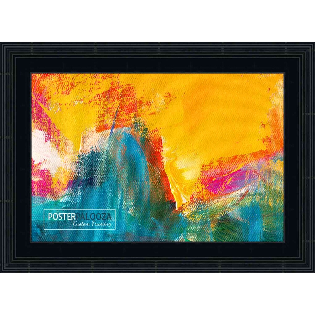 8x12 Lacquer Black Complete Wood Picture Frame with UV Acrylic, Foam Board Backing, & Hardware