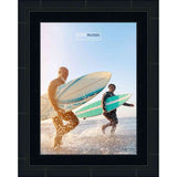 8x12 Lacquer Black Complete Wood Picture Frame with UV Acrylic, Foam Board Backing, & Hardware