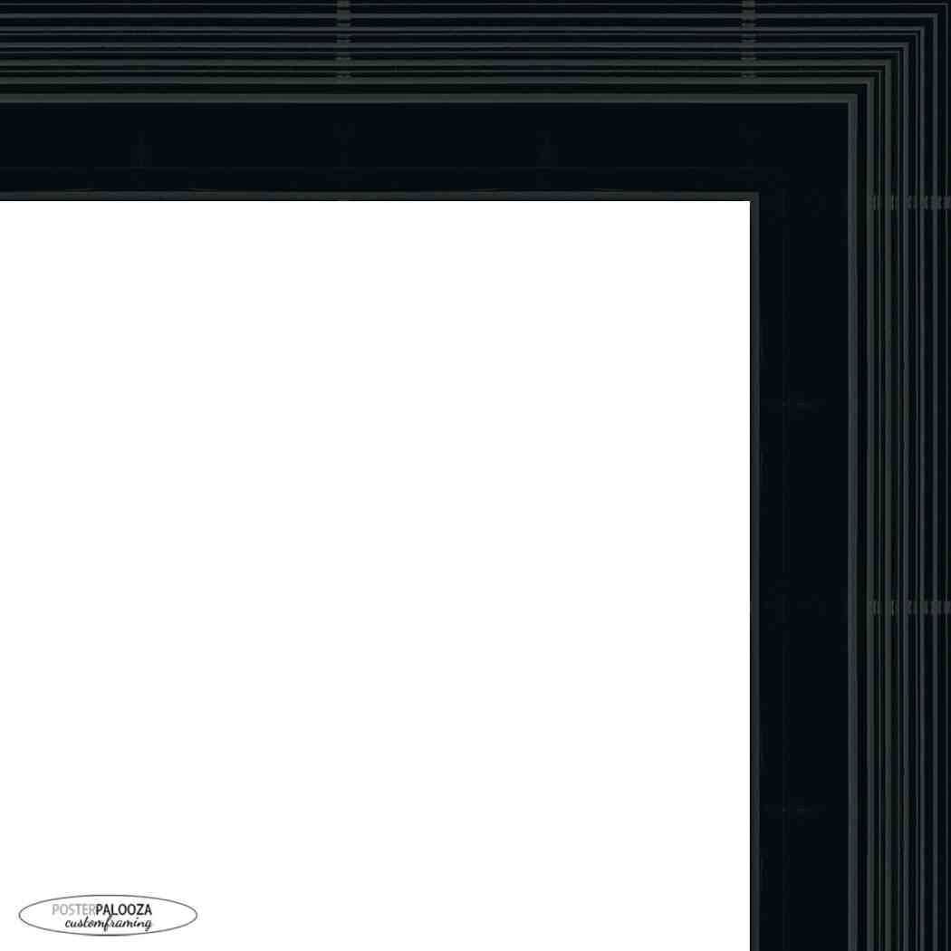 8x12 Lacquer Black Complete Wood Picture Frame with UV Acrylic, Foam Board Backing, & Hardware