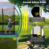 8x14 Ft Rectangle Trampoline for Kids and Adults, Outdoor Trampoline with Stakes