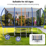 8x14 Ft Rectangle Trampoline for Kids and Adults, Outdoor Trampoline with Stakes