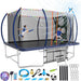 8x14 Ft Rectangle Trampoline for Kids and Adults, Outdoor Trampoline with Stakes