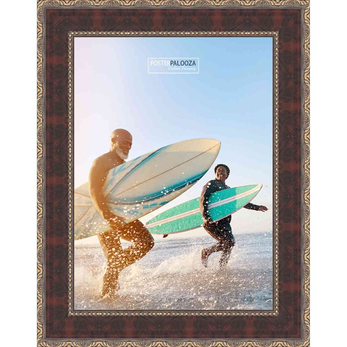 8x14 Traditional Cherry Complete Wood Picture Frame with UV Acrylic, Foam Board Backing, & Hardware
