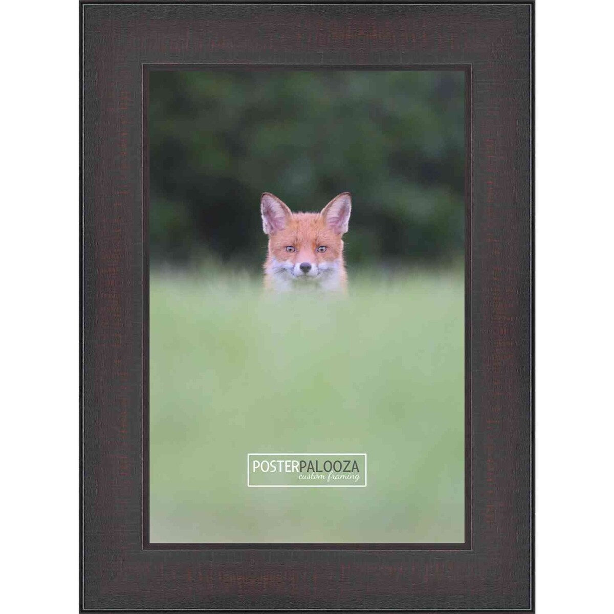 8x16 Distressed/Aged Mahogany Complete Wood Picture Frame with UV Acrylic, Foam Board Backing, & Hardware
