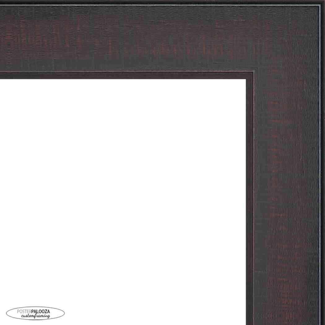 8x16 Distressed/Aged Mahogany Complete Wood Picture Frame with UV Acrylic, Foam Board Backing, & Hardware