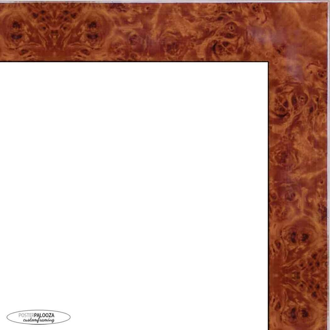 8x20 Veneer Honey Pecan Complete Wood Picture Frame with UV Acrylic, Foam Board Backing, & Hardware