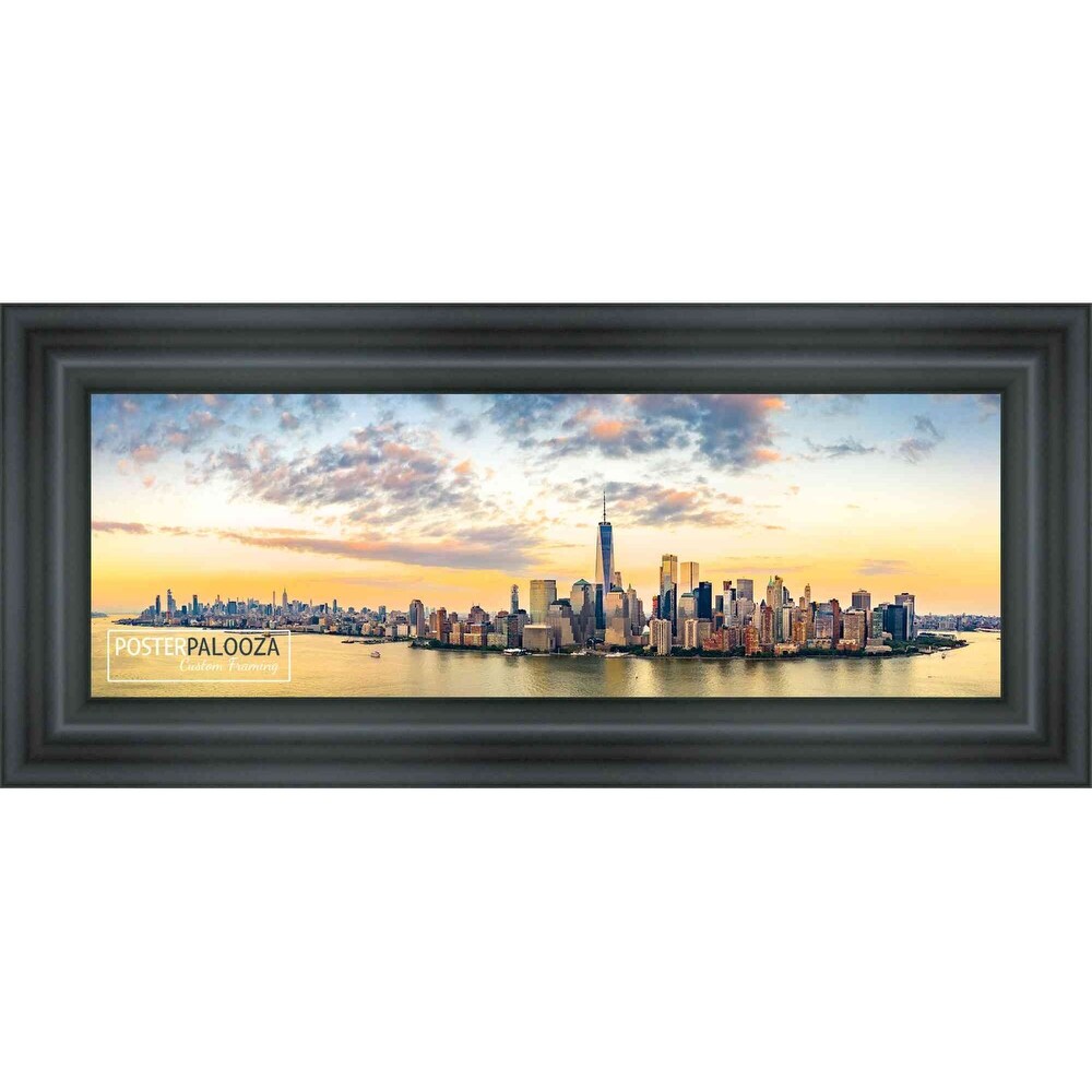 8x24 Contemporary Black Complete Wood Picture Frame with UV Acrylic, Foam Board Backing, & Hardware