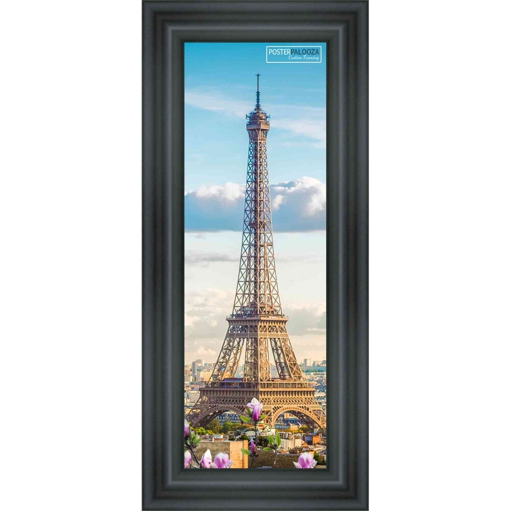 8x24 Contemporary Black Complete Wood Picture Frame with UV Acrylic, Foam Board Backing, & Hardware
