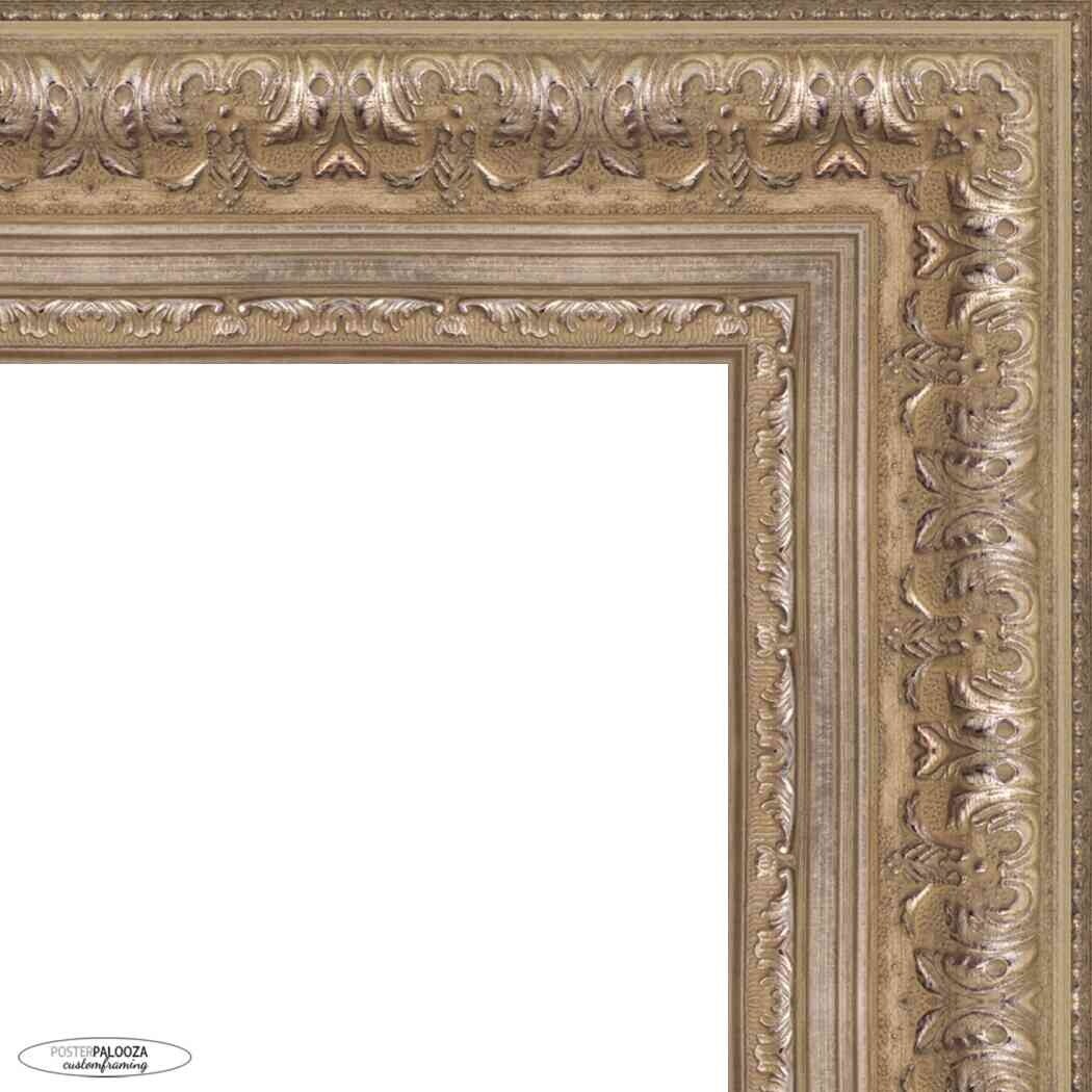 8x8 Ornate Silver Complete Wood Square Picture Frame with UV Acrylic, Foam Board Backing, & Hardware