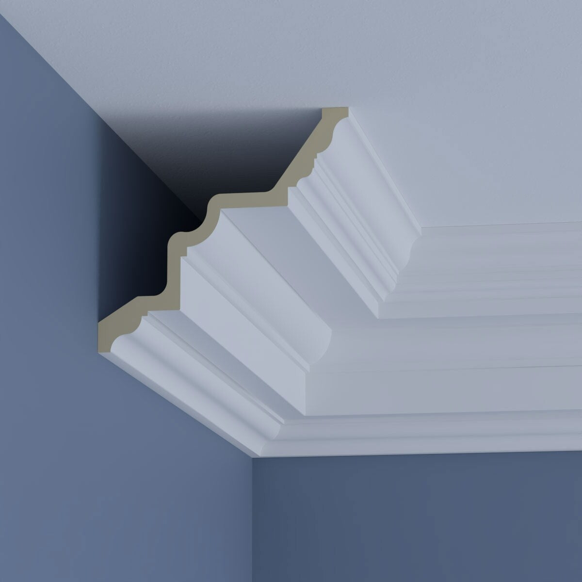 9 3/8"H x 9 5/8"P x 14 5/8"F x 96"L Domingo Crown Moulding - 1-Pack