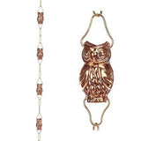9 Cup Owl Pure Copper 8.5 ft. Rain Chain by Good Directions