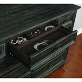 9 Drawers Dresser With Metal Handles in Weathered Carbon