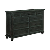 9 Drawers Dresser With Metal Handles in Weathered Carbon