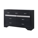 9 Drawers Wooden Dresser With Hide Drawer Design in Black