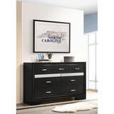 9 Drawers Wooden Dresser With Hide Drawer Design in Black