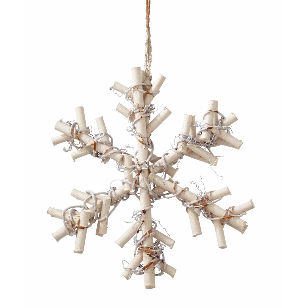 Sage & Co 9-inch Frosted Twig Snowflake (Pack of 8)