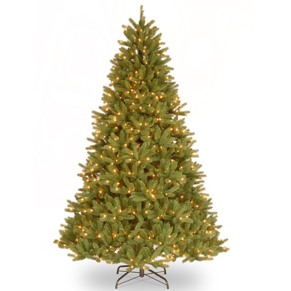 National Tree Company 9 ft. Feel-Real Grande Fir Medium Hinged Tree with 900 Clear Lights