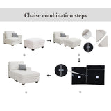 9 PCS Corduroy Flexible Combination Sectional Sofa