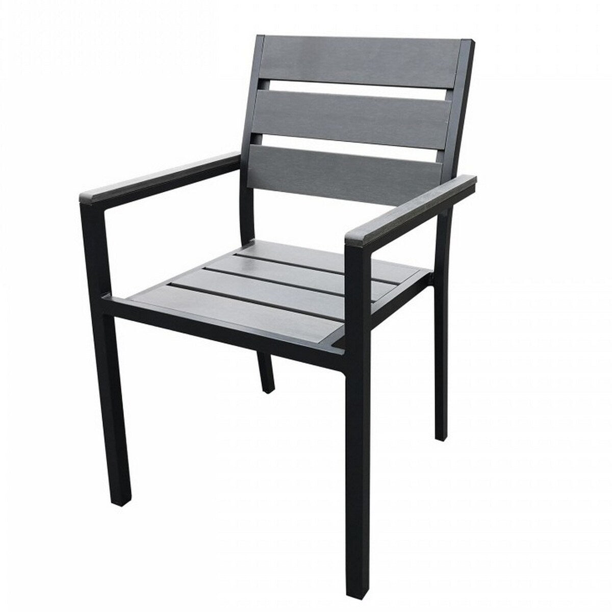 9 Piece Metal Outdoor Dining Table and Chairs, Gray and Black